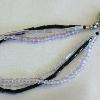 3-strand Glass seed bead and bugle bead bracelet

17cm

Silver plated clasp

