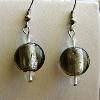 Gray-silver foil Lampwork Glass earrings (24mm drop)

Bead sizes 5mm, 13mm

Silver plated