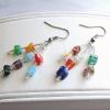 Multicolor Millefiori bead chips earrings (34mm drop)

Silver plated