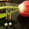 Red Jasper and glass pearl earrings (34mm drop)

Bead sizes 13x4mm and 6mm

Silver plated