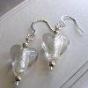14mm clear-silver foil Lampwork Glass heart earrings

24mm drop

Silver plated
