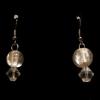 Clear-silver foil Lampwork Glass earrings (23mm drop)

Bead sizes 9mm, 12mm

Silver plated