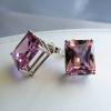 12x10mm Pink CZ earrings in Sterling Silver (different view)

14ctw