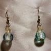 Blue-green Lampwork Glass earrings, (22mm drop)

Bead sizes 6mm, 12mm

Silver plated