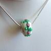 14x9mm Lampwork Glass large-hole bead (Pandora-style)

Silver plated grommet

Weight 5g